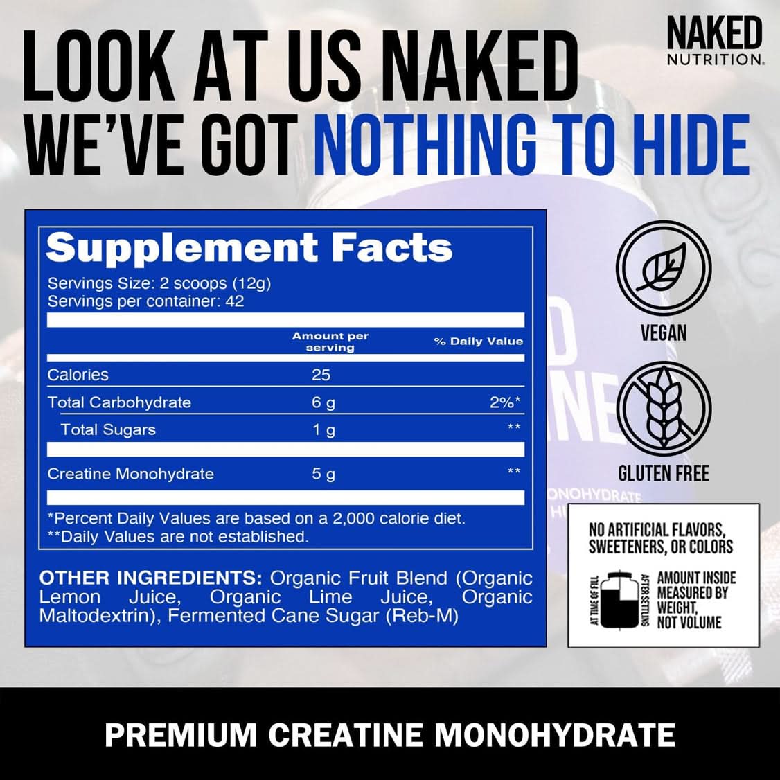 Lemon Lime Creatine Monohydrate Powder - Lemon Lime for Straightforward Workout Nutrition