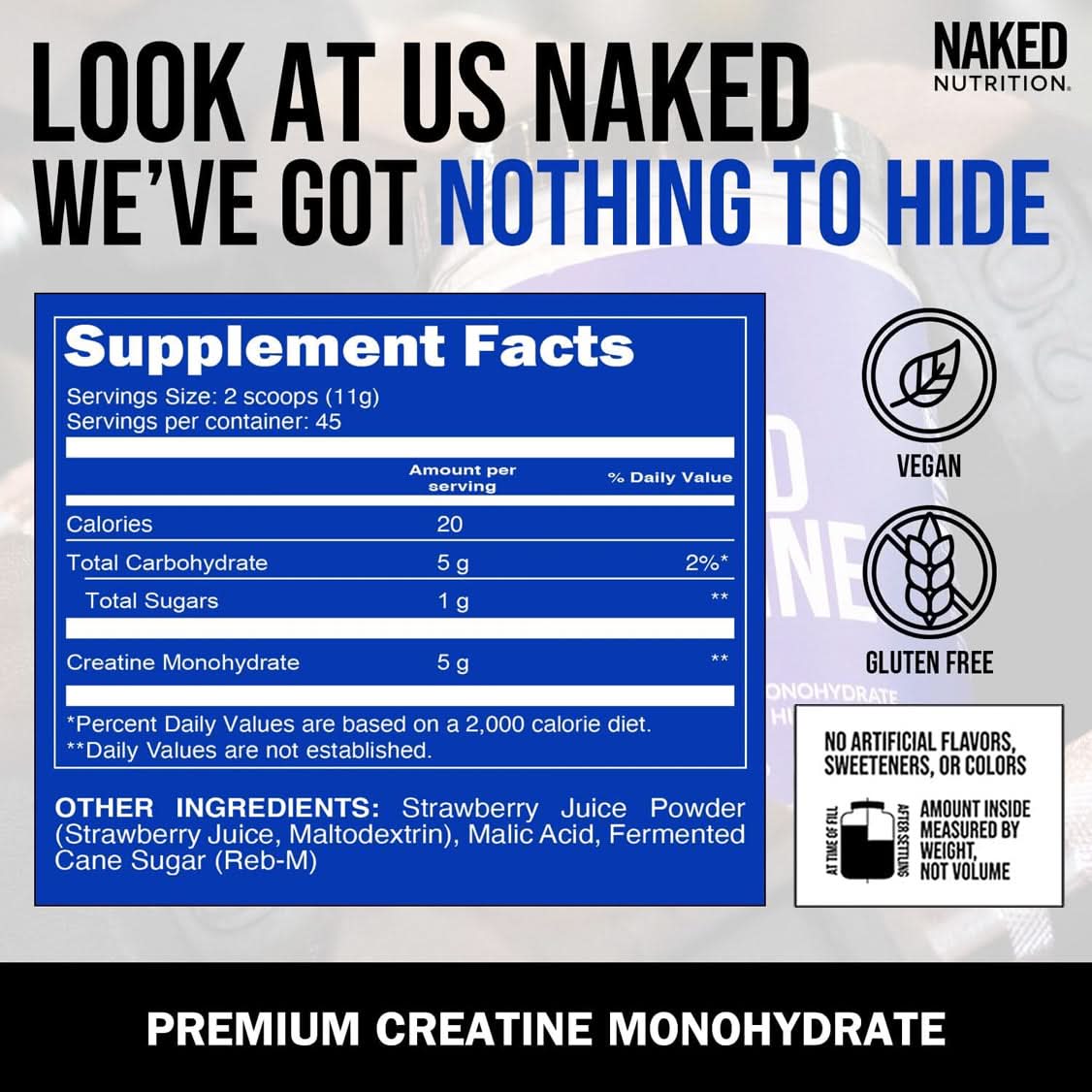 Strawberry Creatine Monohydrate Powder - Strawberry for Straightforward Workout Nutrition