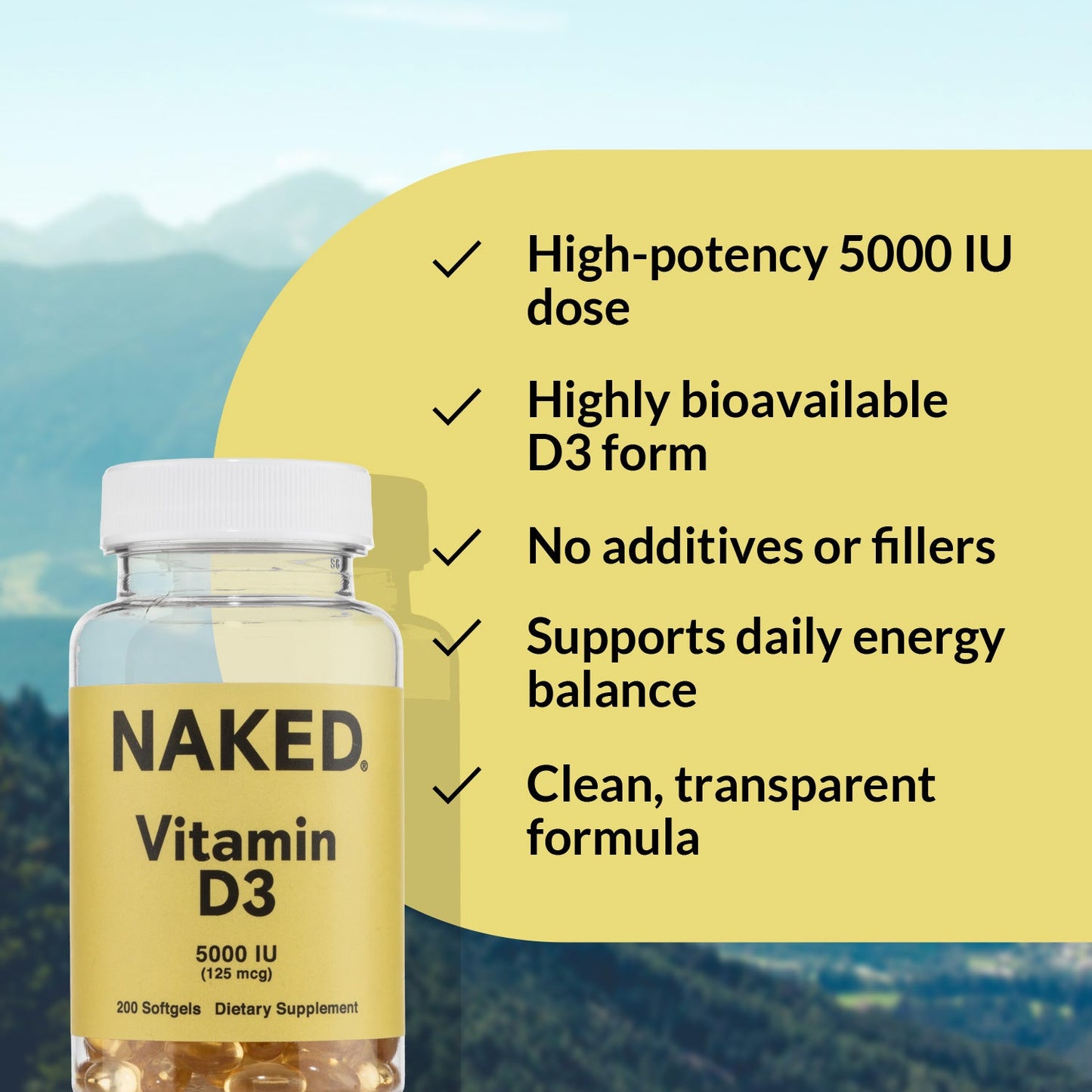 Daily Vitamin D3 Supplement - Vitamin D3 with a Simple, Straightforward Formula