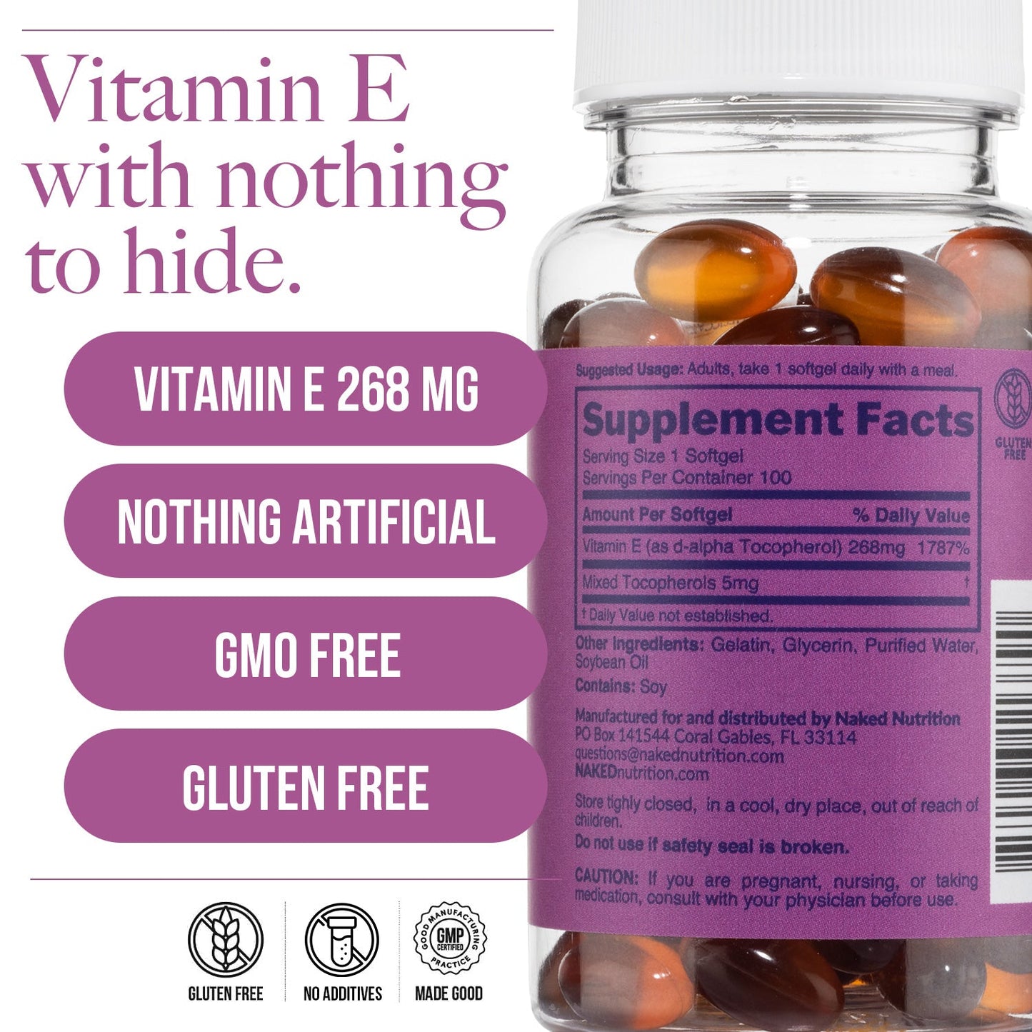 Daily Vitamin E Supplement - Vitamin E with a Simple, Straightforward Formula