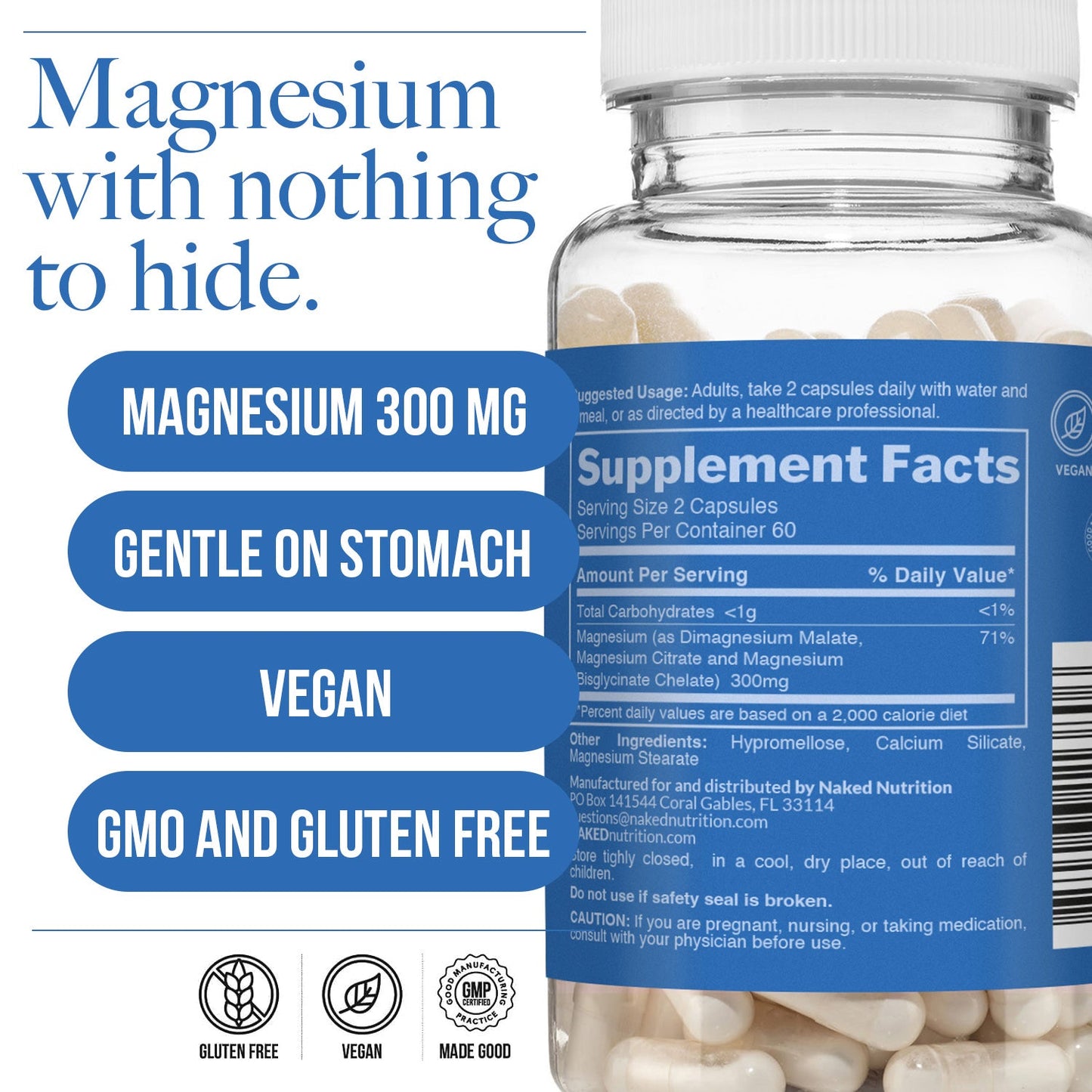 Daily Magnesium Supplement - Magnesium with a Simple, Straightforward Formula