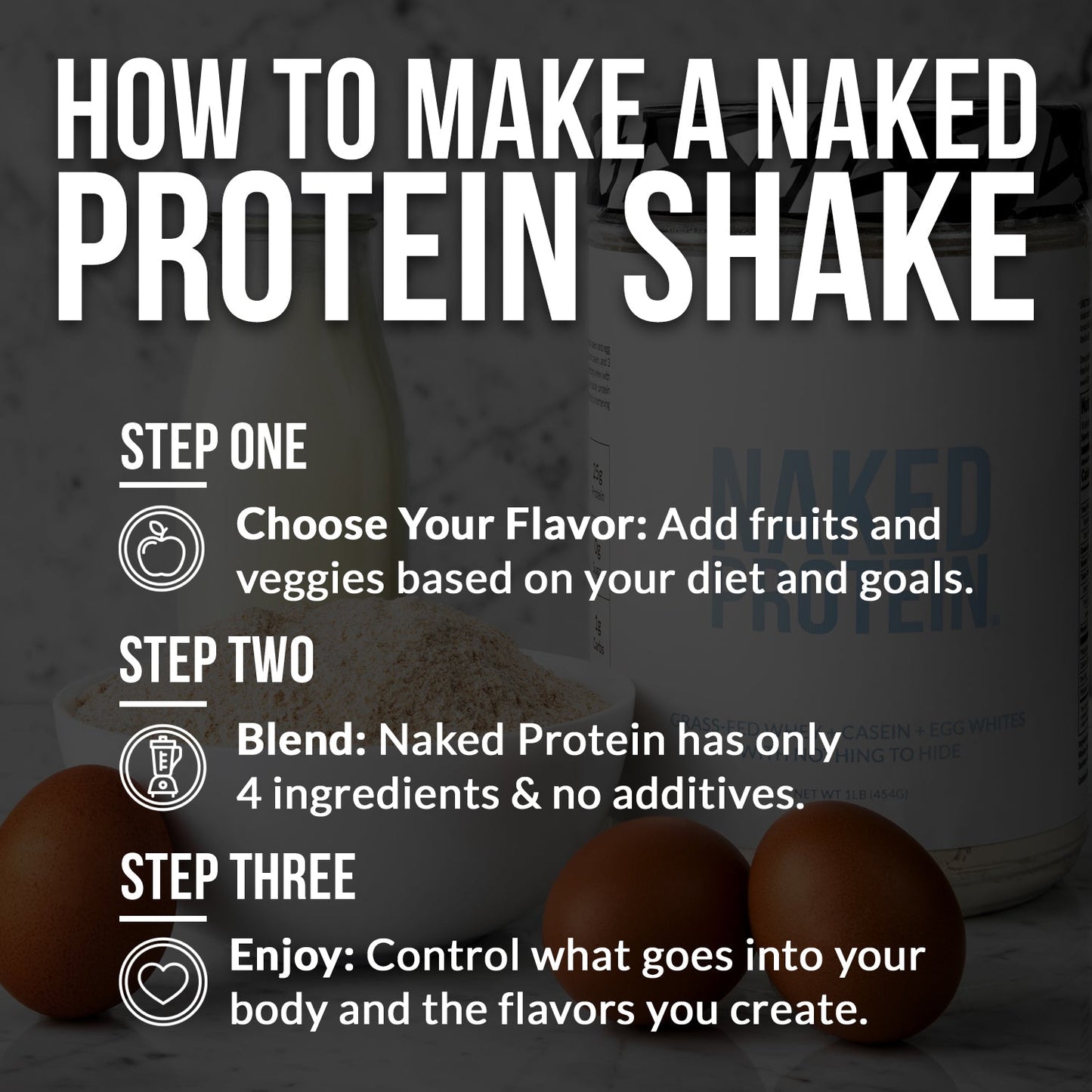 Protein Powder Blend - 3LB Egg Whey & Casein Protein Blend - 3LB for Simple Daily Protein Routines