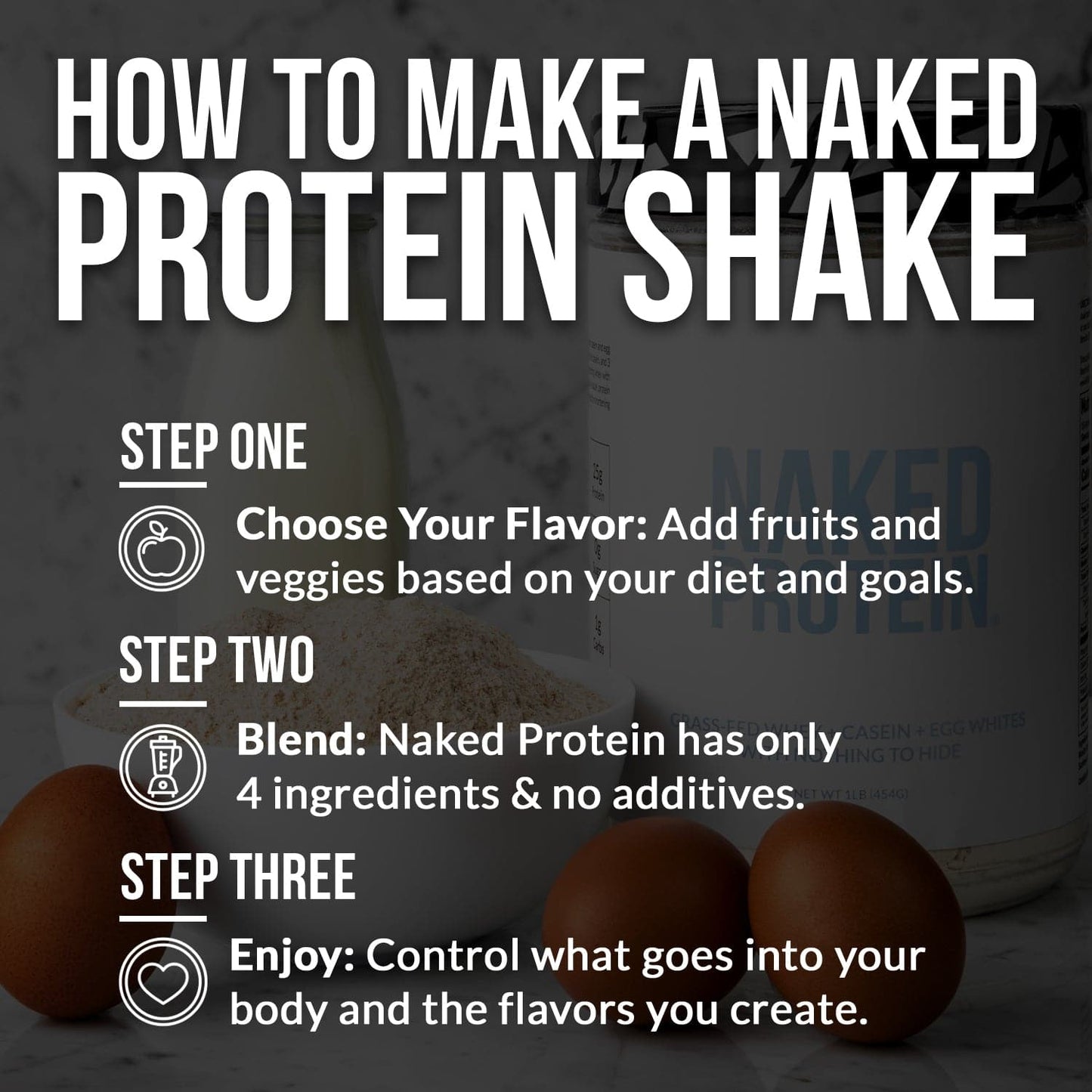 Protein Powder Blend - 1LB Egg Whey & Casein Protein Blend - 1LB for Simple Daily Protein Routines