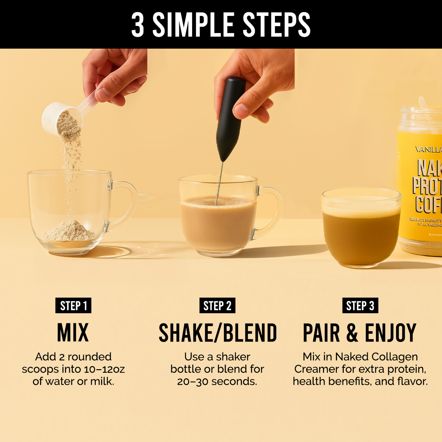 Vanilla Latte Protein Iced Coffee - Vanilla Latte for Simple Coffee and Protein Mixing