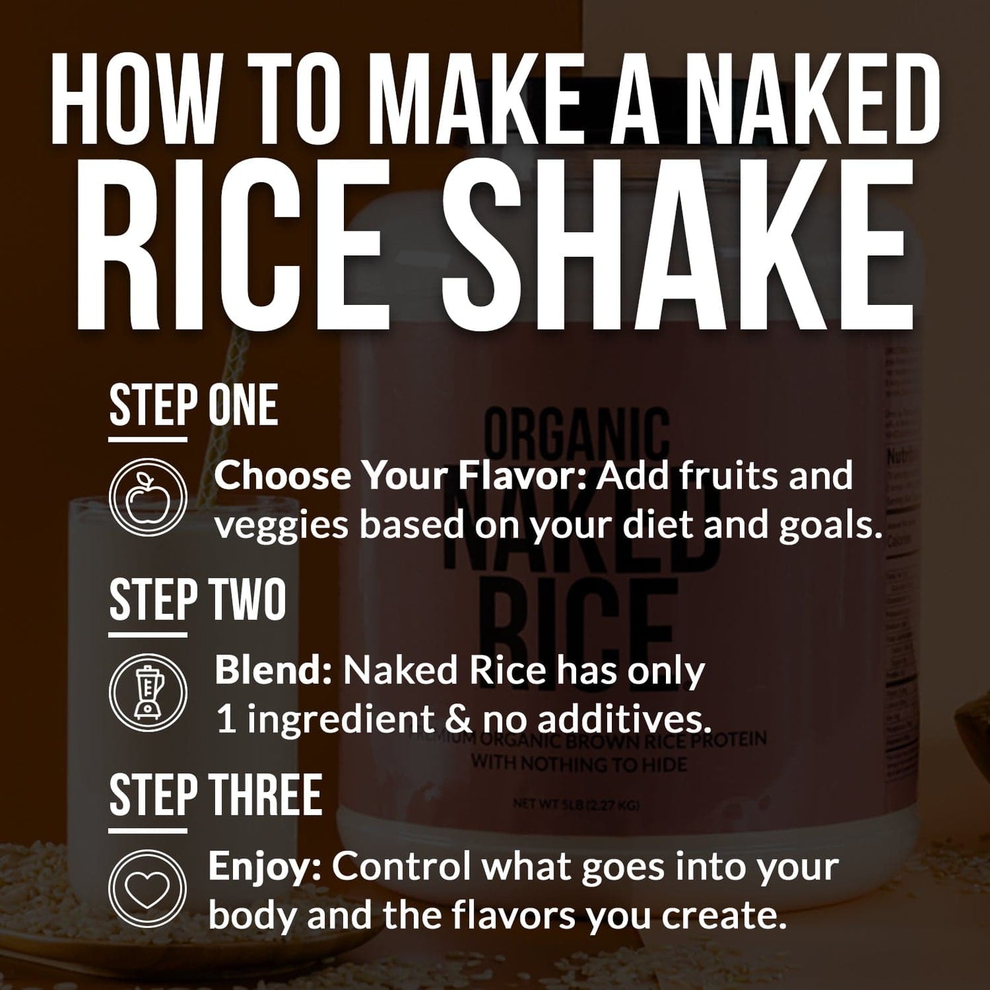 Organic Brown Rice Protein Powder - 5LB Unflavored for Simple Daily Protein Routines