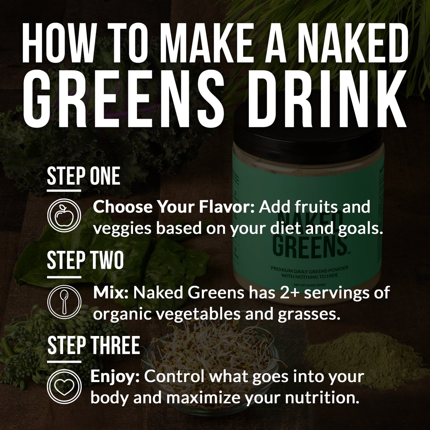 Organic Greens, Prebiotic & Probiotic Powder with a Straightforward, Versatile Formula