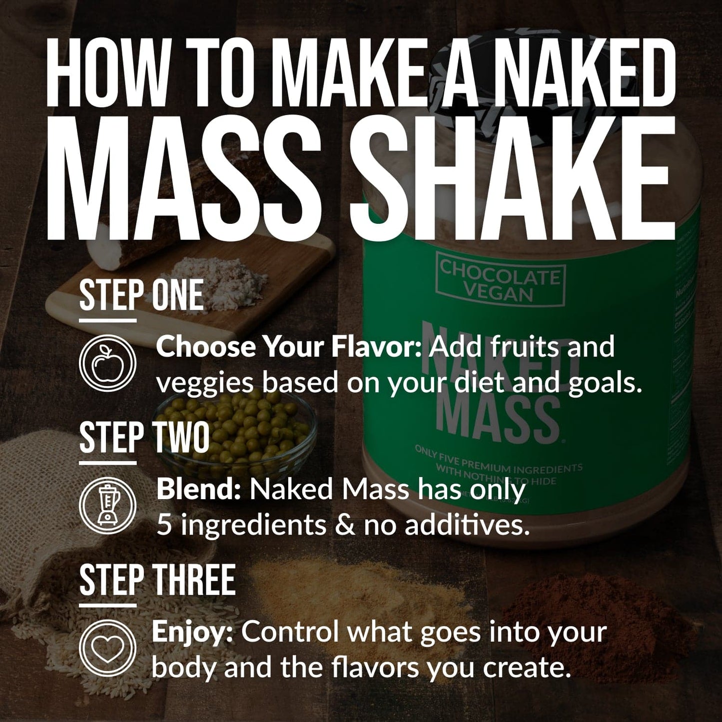 Chocolate Vegan Mass Gainer Supplement - Chocolate (Vegan) Made for Simple High-Calorie Drink Routines
