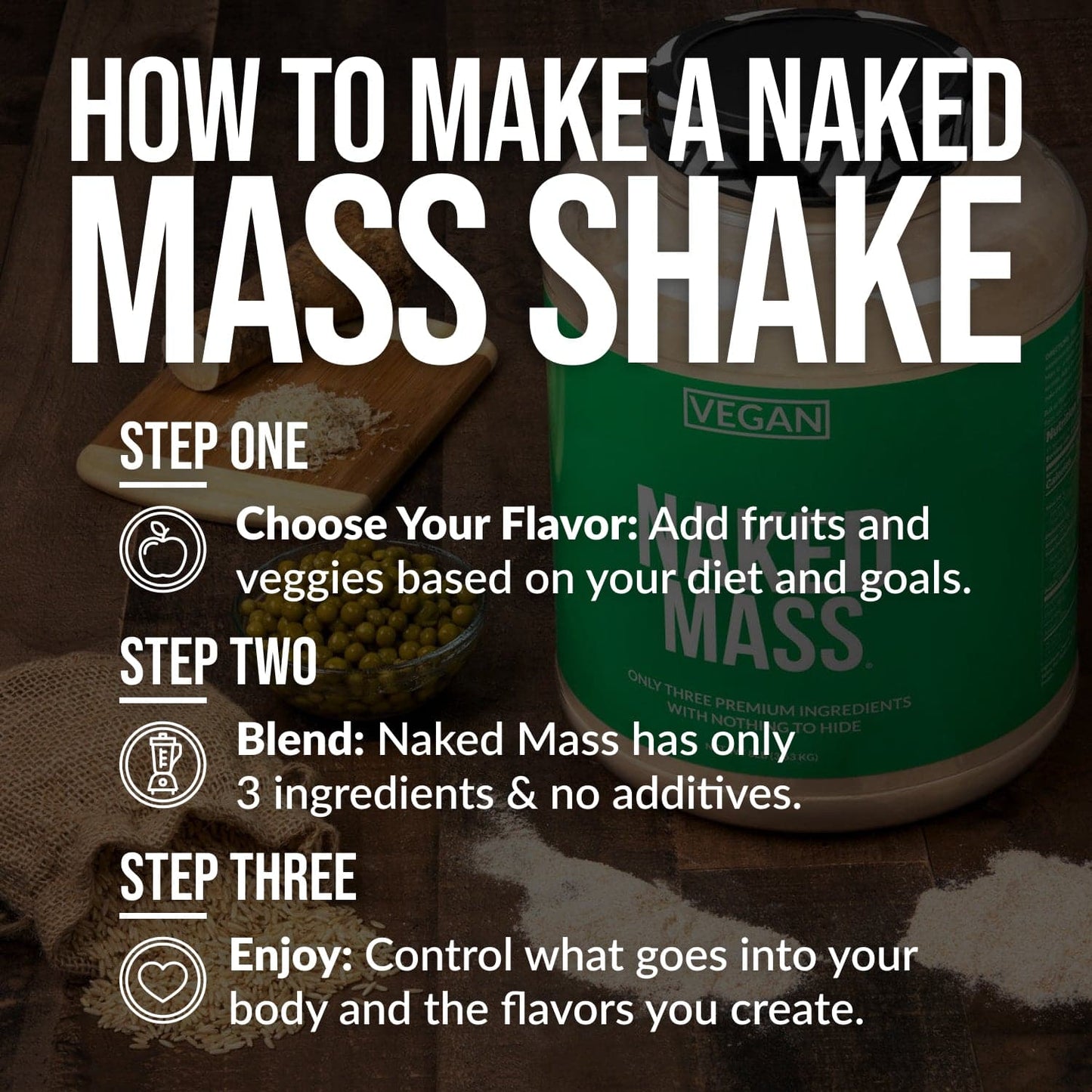 Vegan Mass Gainer Supplement - Unflavored (Vegan) 12LB Made for Simple High-Calorie Drink Routines